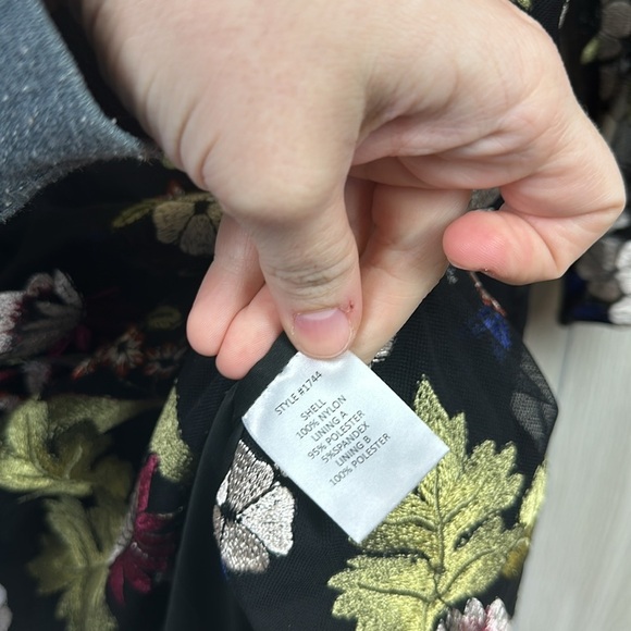 Hutch Floral Embroidered Mini Dress - Black and Green - Picture 5 of 7